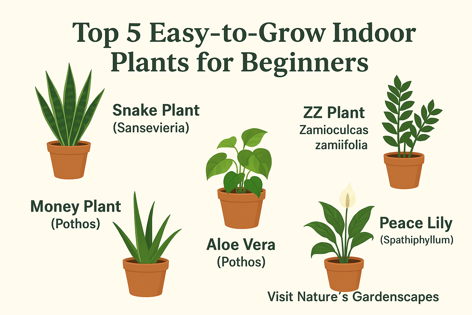 🌿 Top 5 Easy-to-Grow Indoor Plants for Beginners